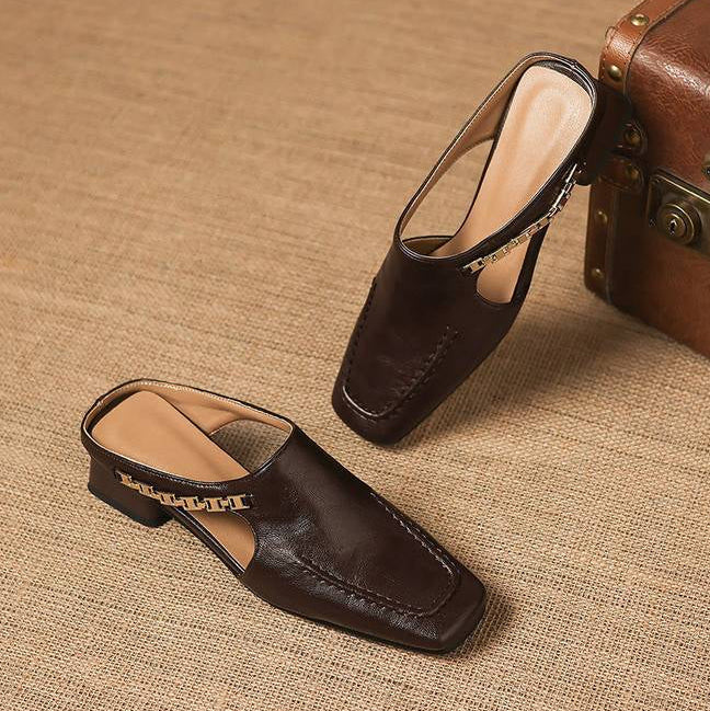 Mules de cuero Nella