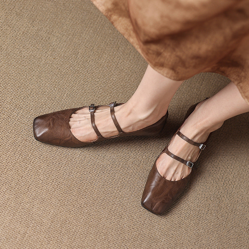Chaussures plates Orik en cuir véritable