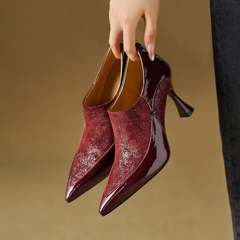 Tacones Evara de cuero genuino