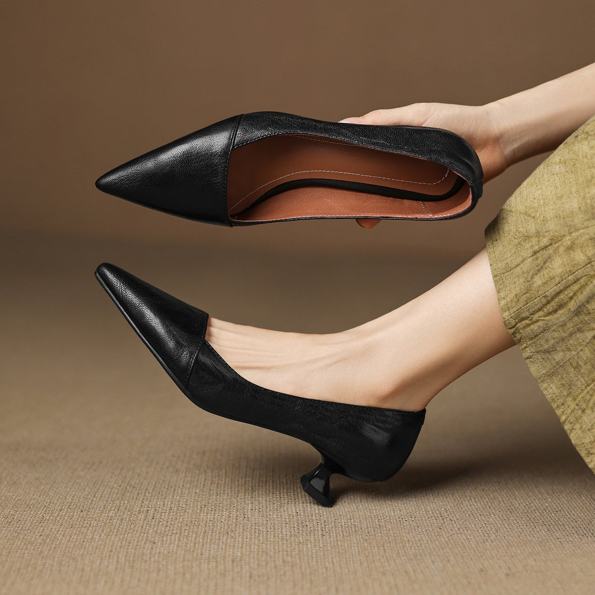 Tacones Venza de cuero genuino