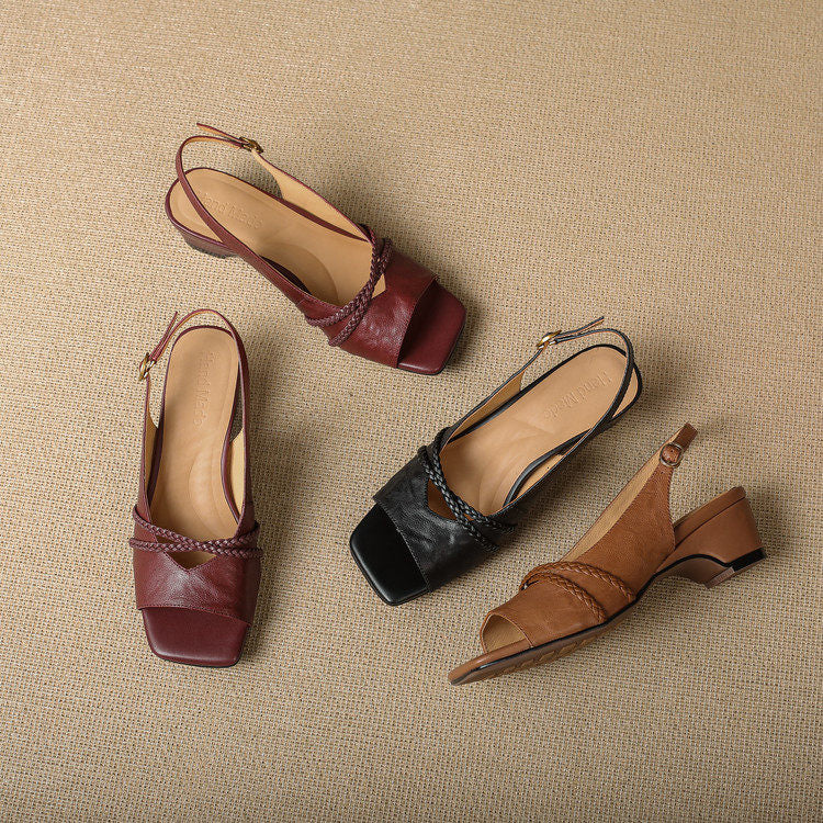 Bianca Slingbacks i äkta läder