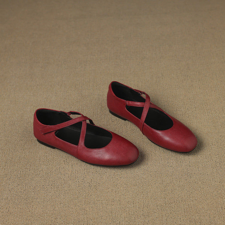 Zeor flache Schuhe aus echtem Leder