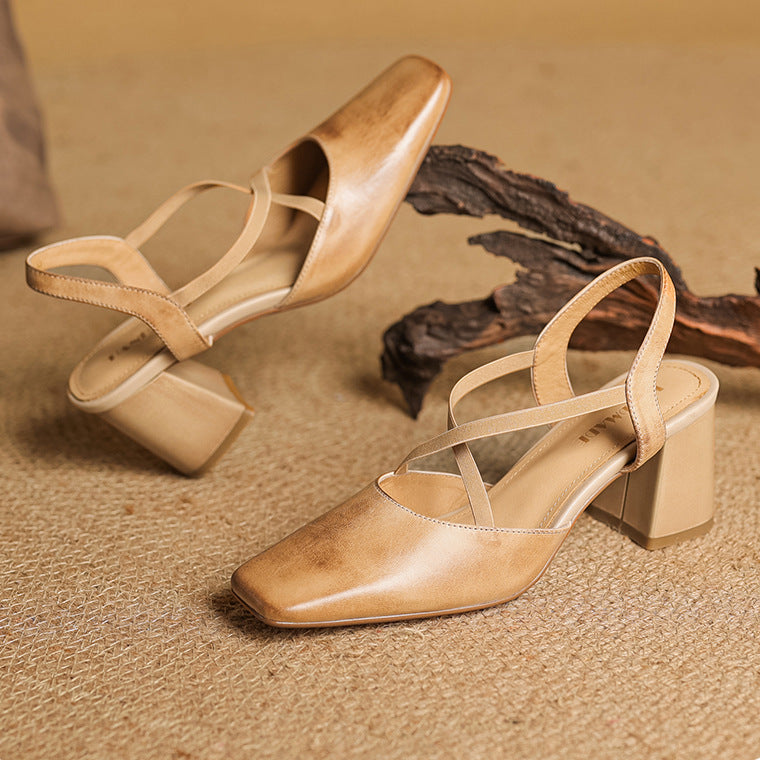 Tacones Alissa de cuero genuino