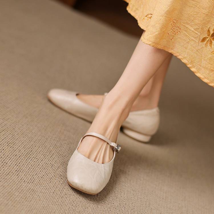 Scarpe basse Rose in vera pelle
