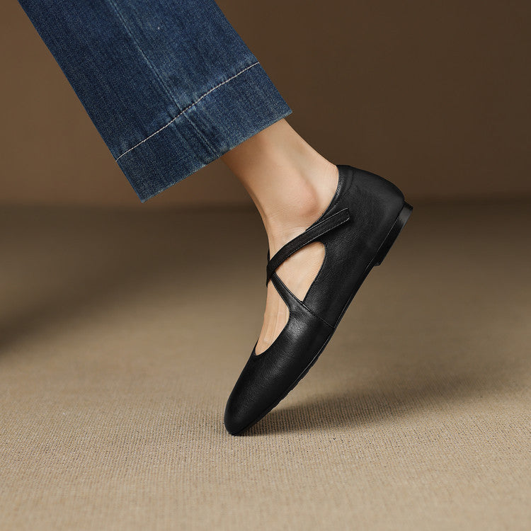 Zeor flache Schuhe aus echtem Leder