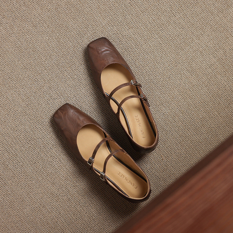 Chaussures plates Orik en cuir véritable