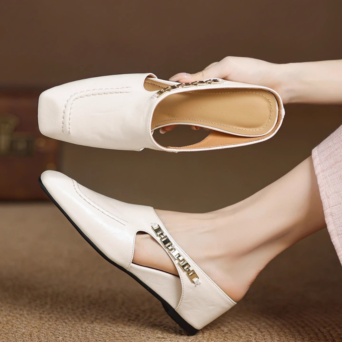 Mules de cuero Avella