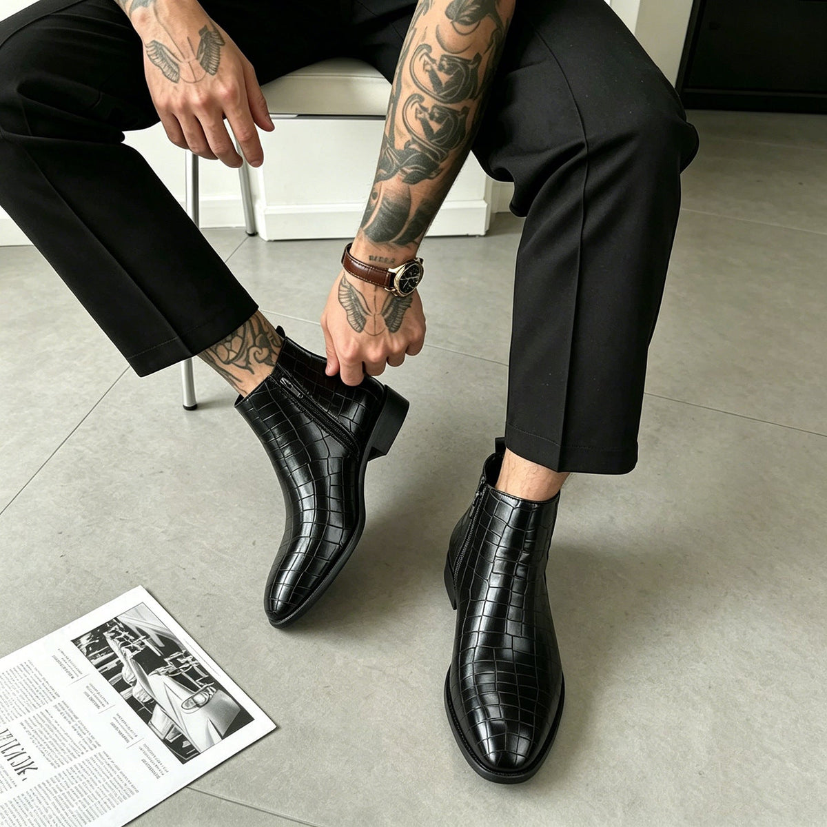 Botas Chelsea Elver de cuero genuino