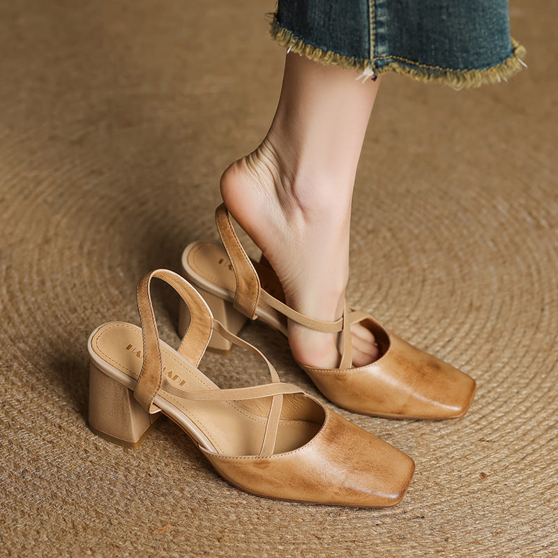Tacones Alissa de cuero genuino