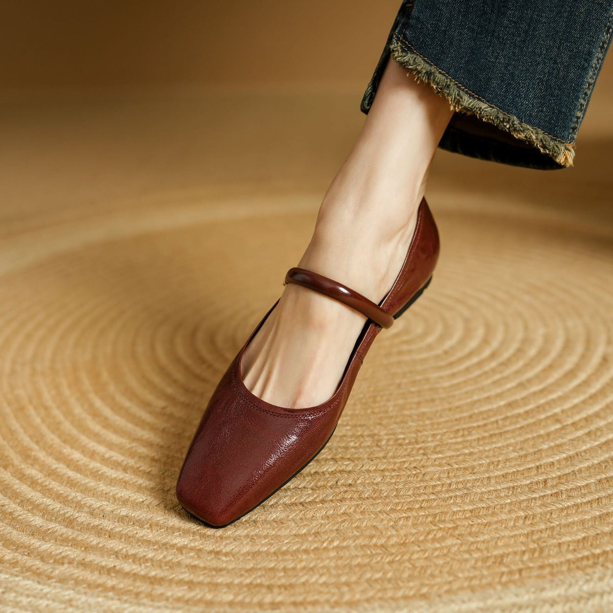 Chaussures plates Islae en cuir véritable
