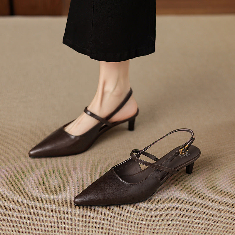 Tacchi Mary Jane slingback in vera pelle Zyra