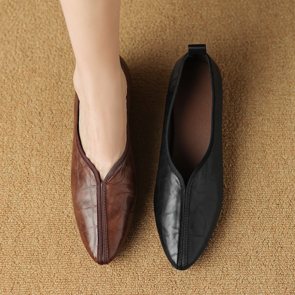 Lacey pumps i ægte læder