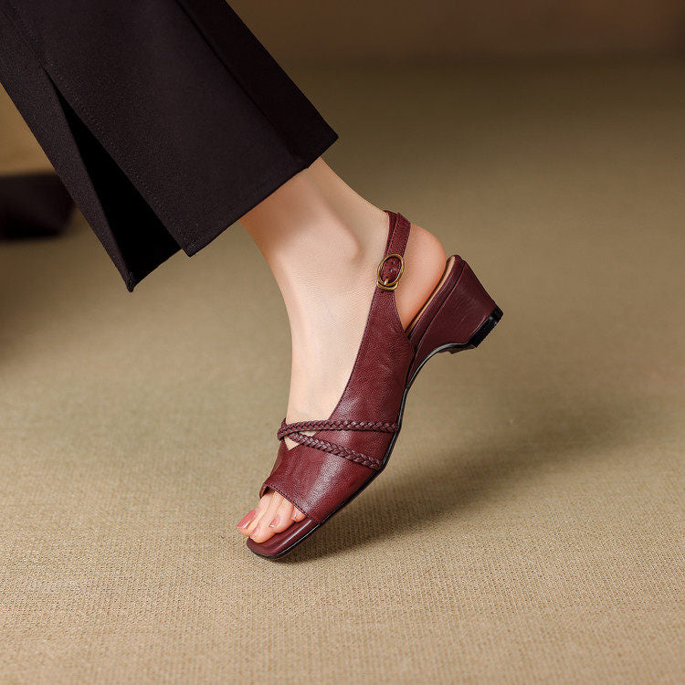Bianca Slingbacks i äkta läder