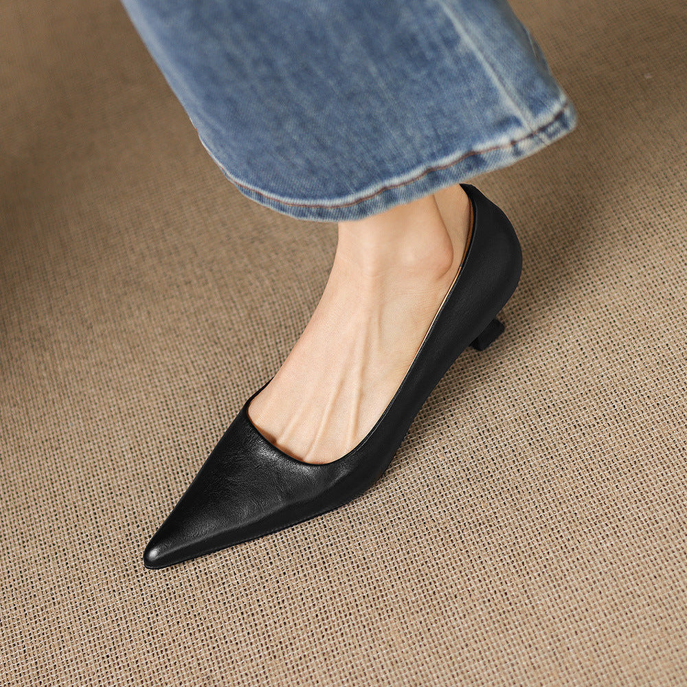 Tacones Revia de cuero genuino