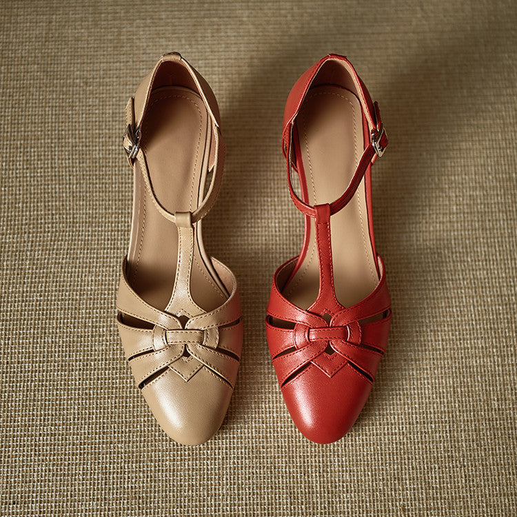 Tacones Romira de cuero genuino