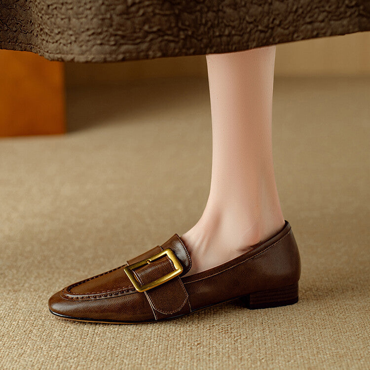 Chaussures Rizon à boucle de ceinture en cuir véritable