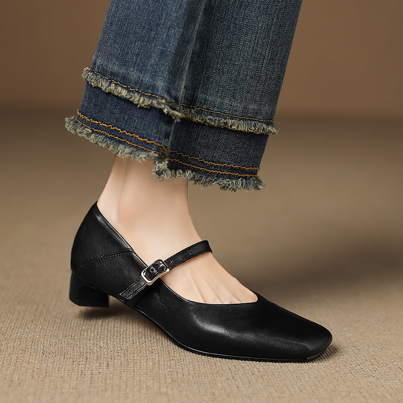Zapatos planos Ayra de cuero genuino