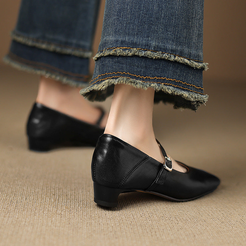 Zapatos planos Ayra de cuero genuino