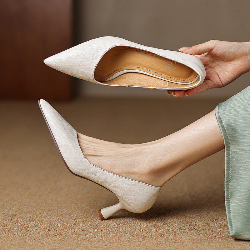 Tacones Elore de cuero genuino