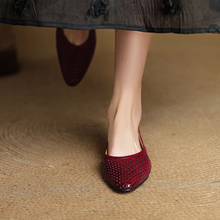 Zapatos destalonados Mirale de cuero genuino