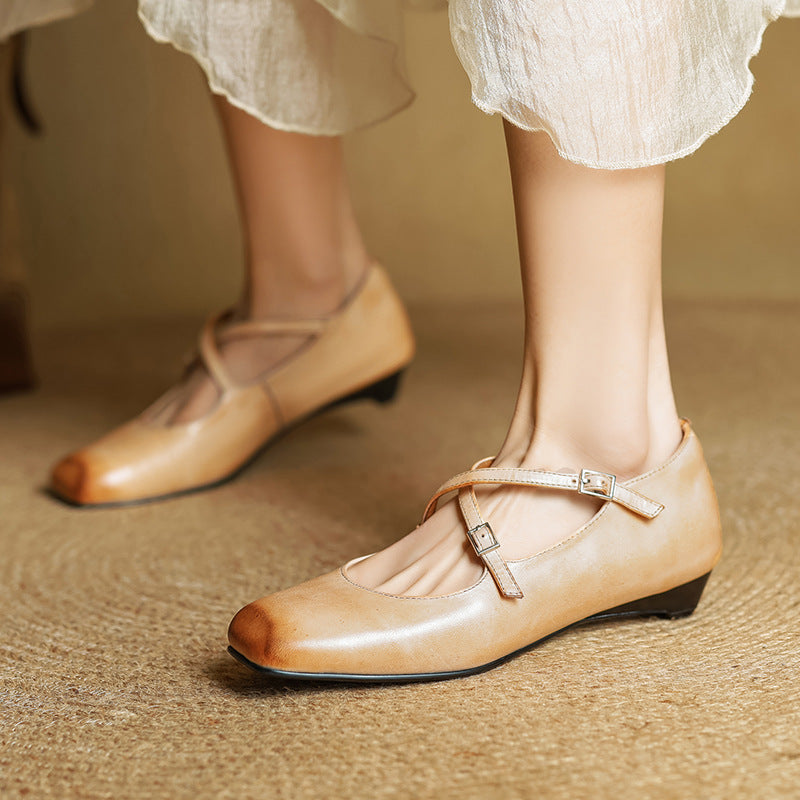 Zapatos planos Iria de cuero genuino