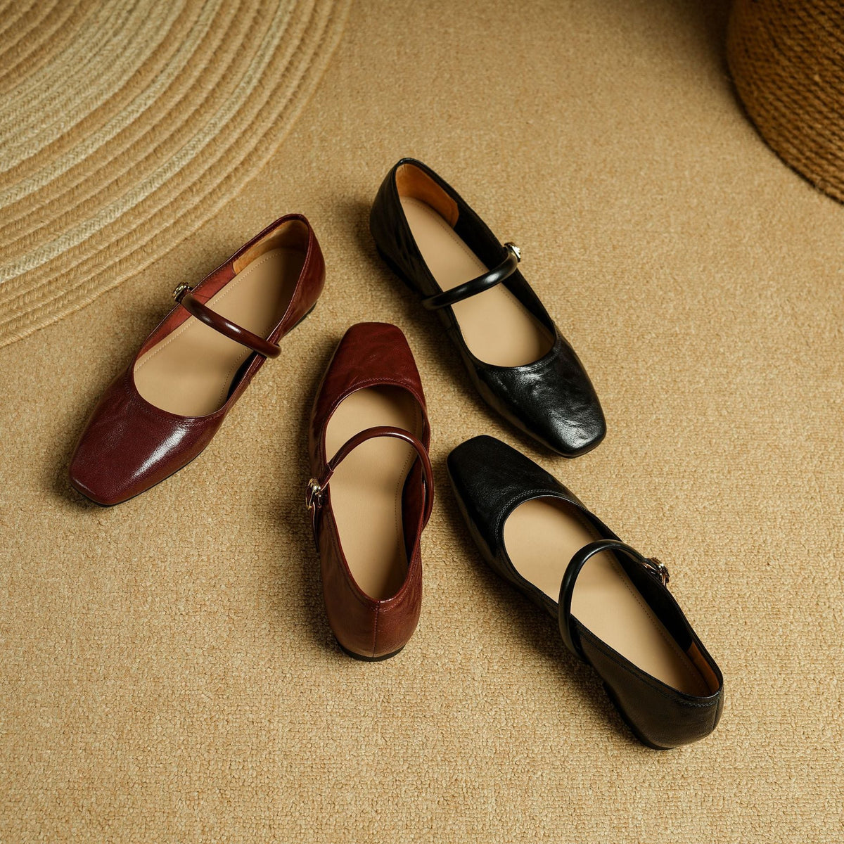 Chaussures plates Islae en cuir véritable