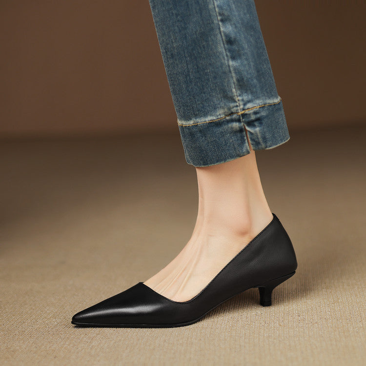 Tacones Vienna de cuero genuino