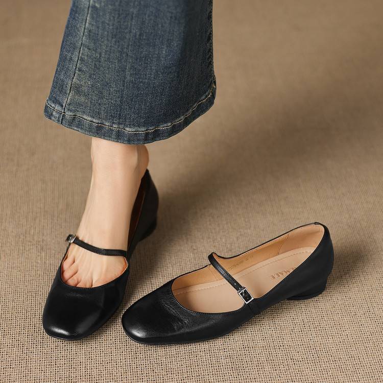 Scarpe basse Rose in vera pelle