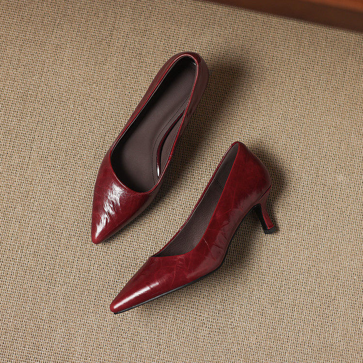 Tacones Verona de cuero genuino