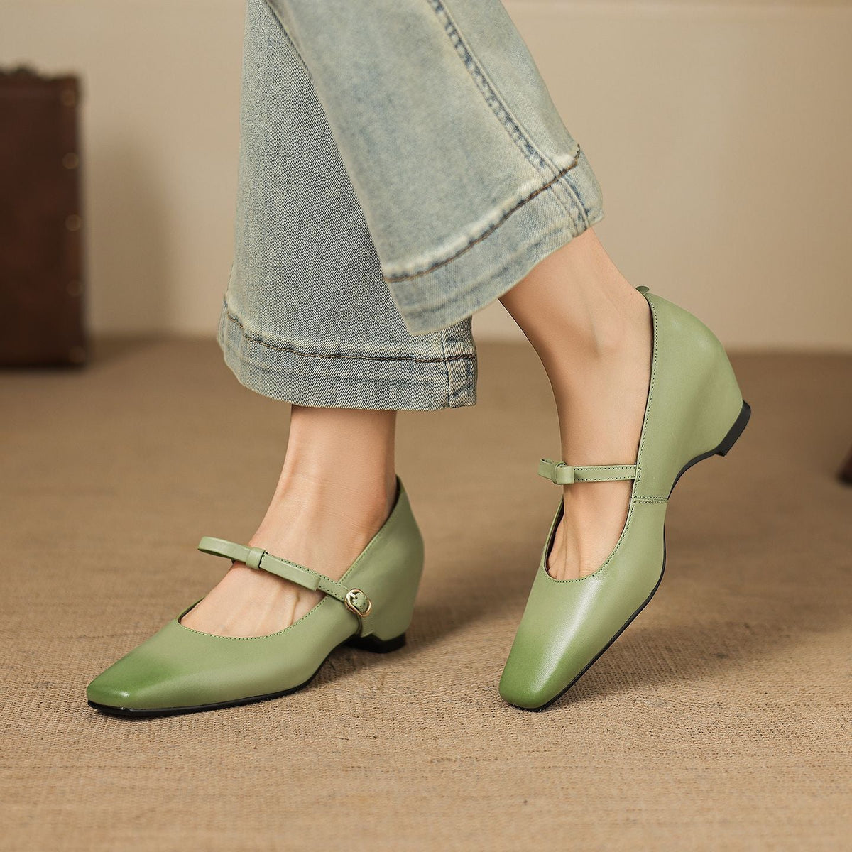 Rosalie Mary Jane Pumps aus echtem Leder