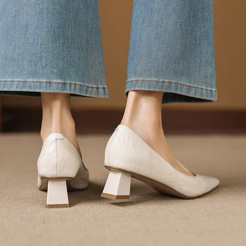 Tacones de cuero genuino Aelya