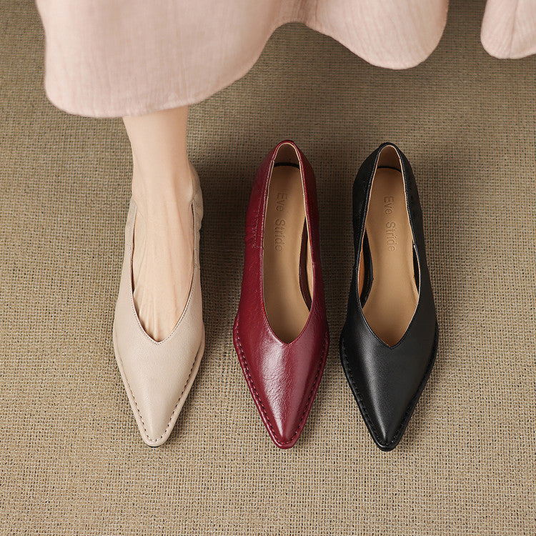Emma Pumps aus echtem Leder mit spitzer Kappe
