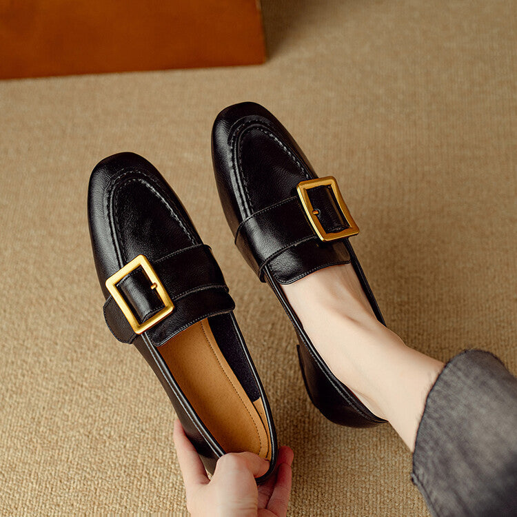 Chaussures Rizon à boucle de ceinture en cuir véritable