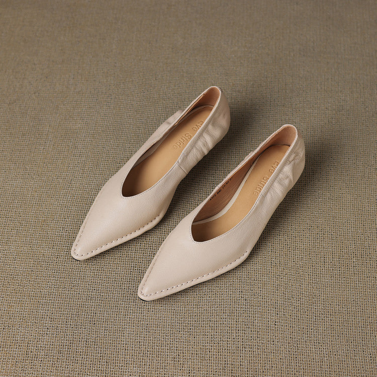 Emma Pumps aus echtem Leder mit spitzer Kappe