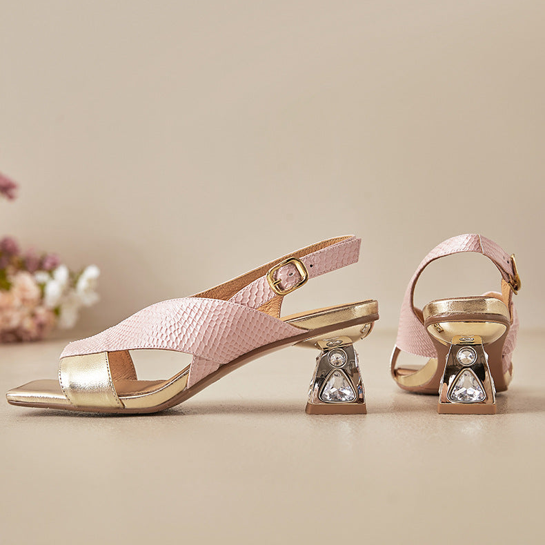 Rovia Slingback-Sandalen aus echtem Leder