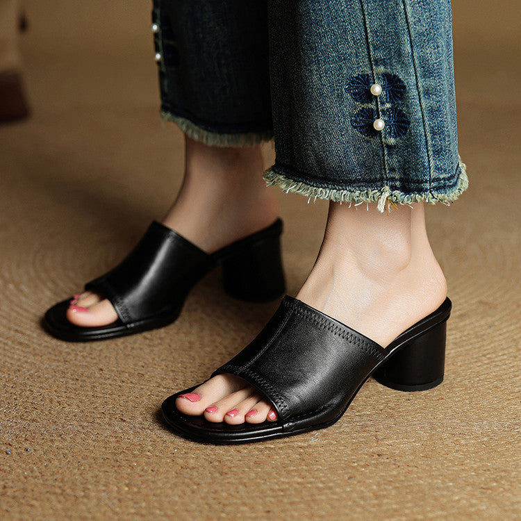 Mules Amira de cuero genuino