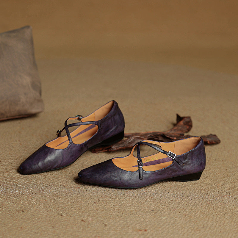 Odessa flache Schuhe aus echtem Leder