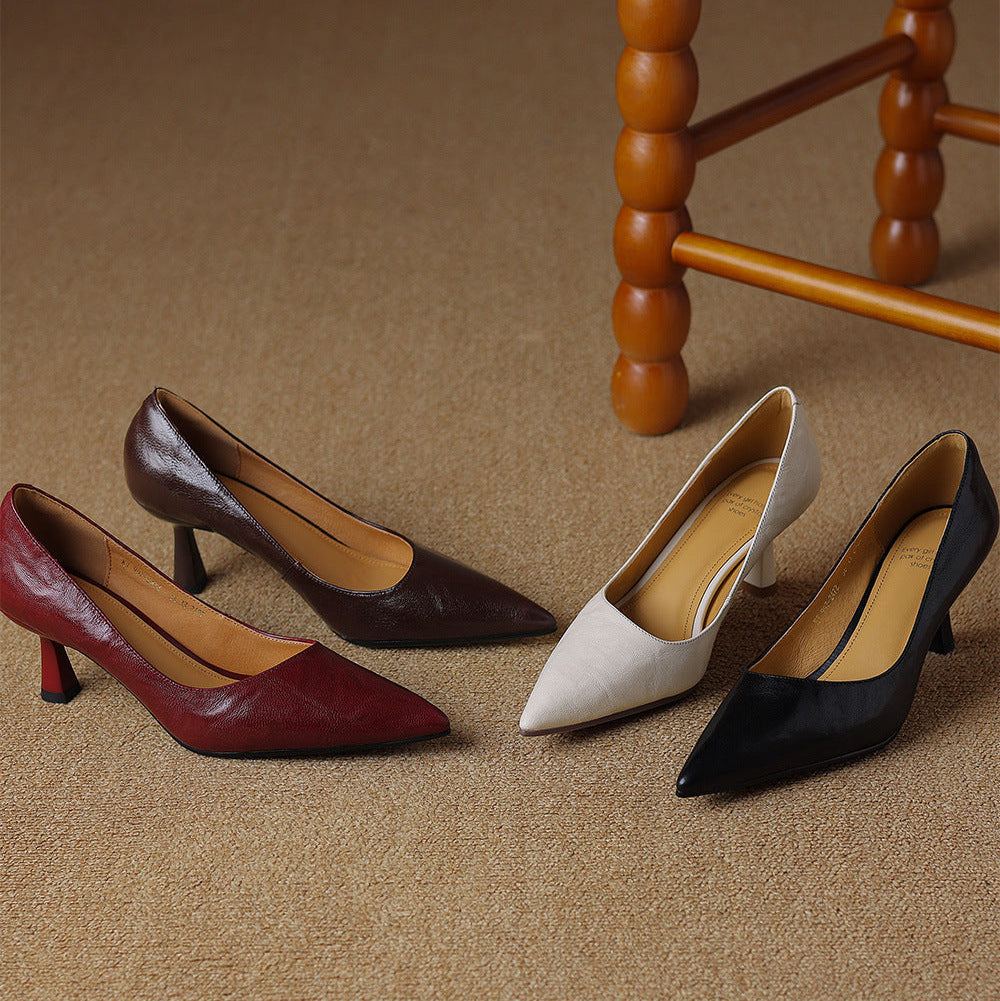 Tacones Elore de cuero genuino