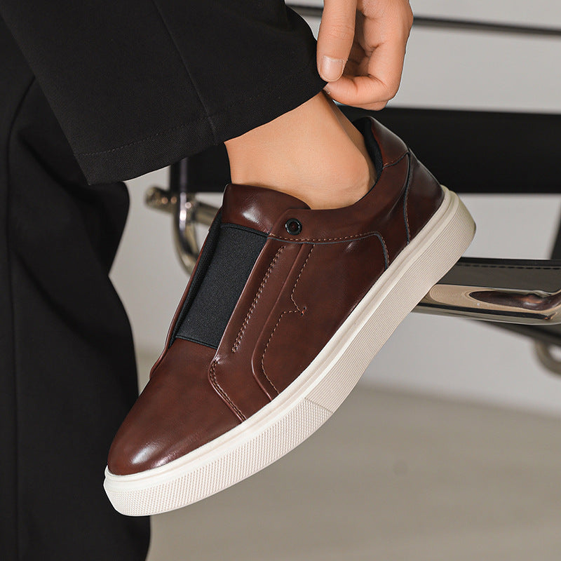 Sapatilhas Slip-On Drevo em Pele Genuína