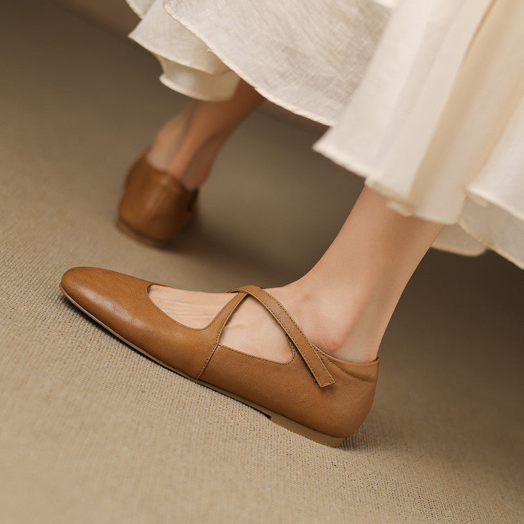 Zeor flache Schuhe aus echtem Leder