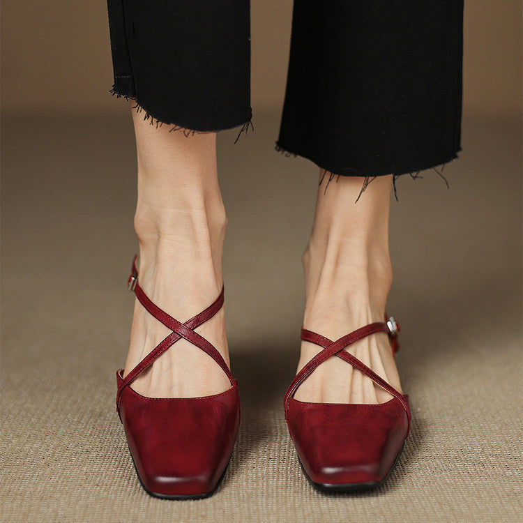 Saline Genuine Leather Flats