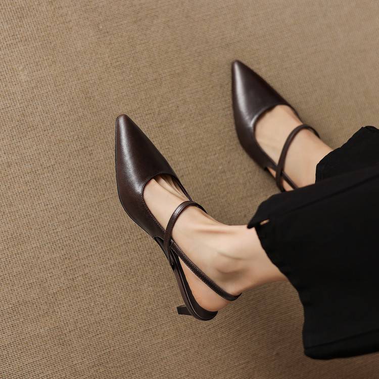 Kemi Slingbacks van Echt Leer