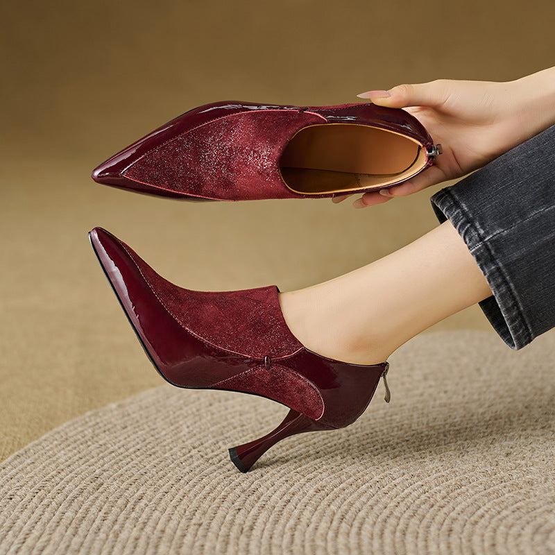 Tacones Evara de cuero genuino