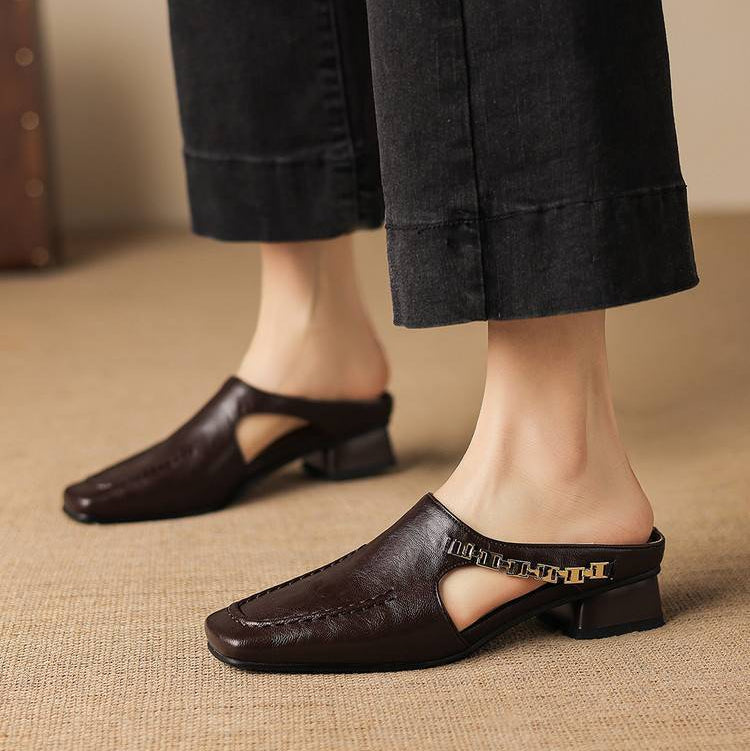 Mules de cuero Nella