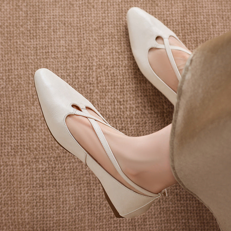 Zapatos planos Ciela de cuero genuino con tiras cruzadas