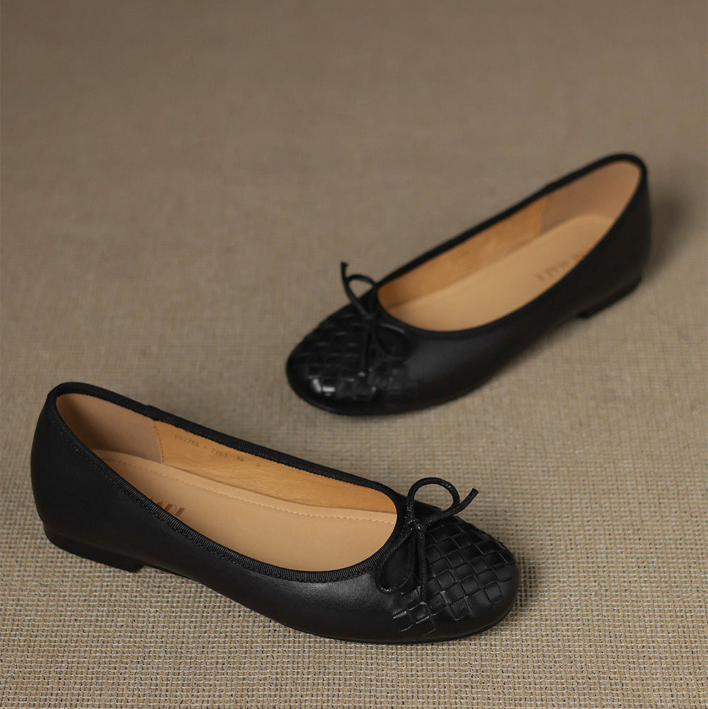 Sapatos Rasos Vara em Pele Genuína