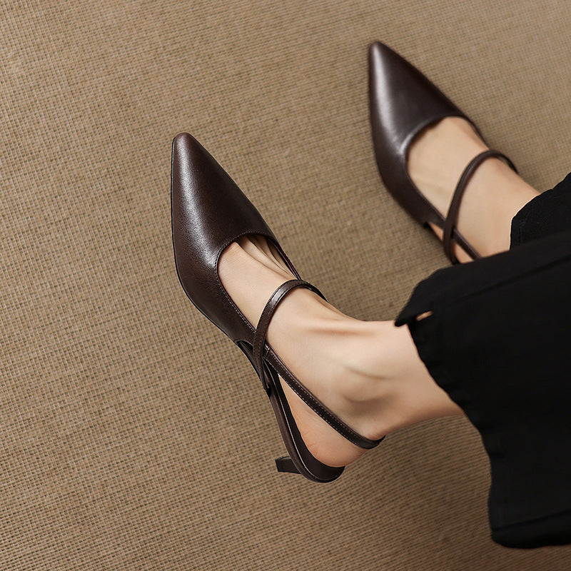 Tacchi Mary Jane slingback in vera pelle Zyra