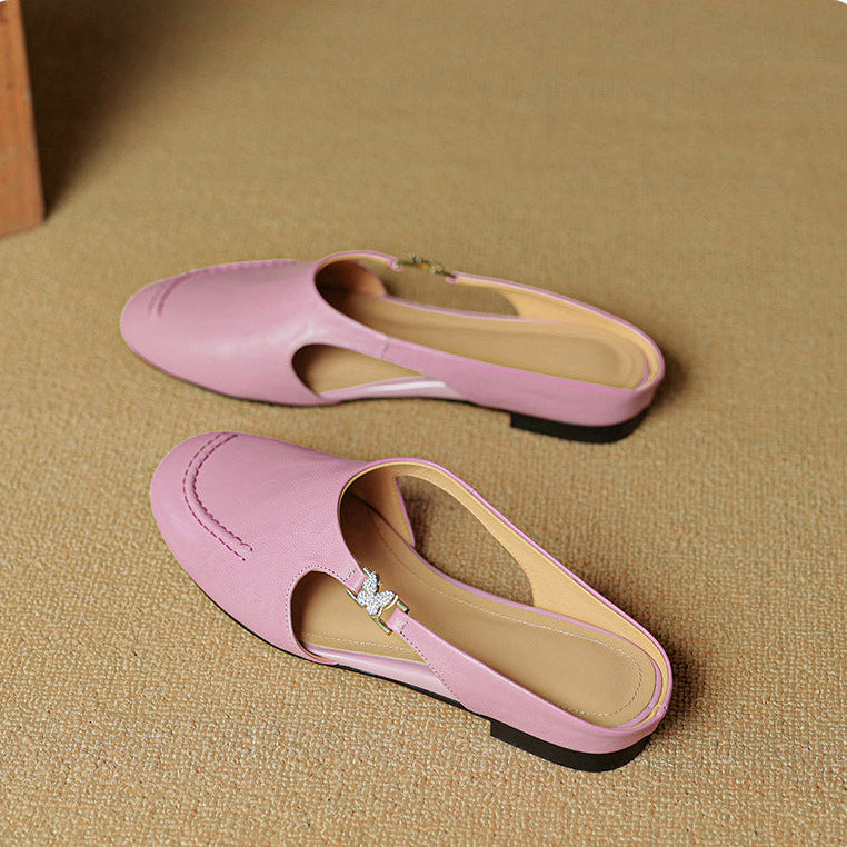 Mules Zella de cuero genuino