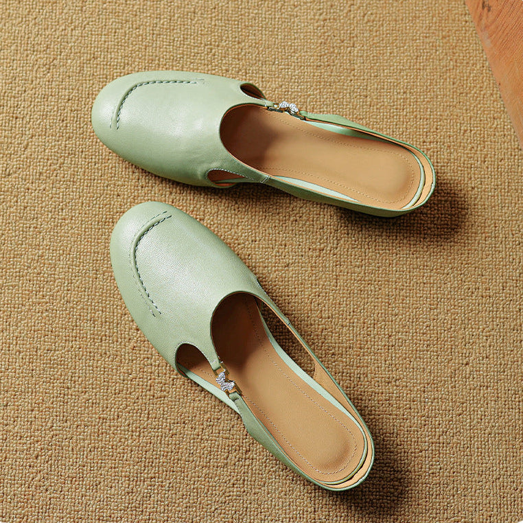 Mules Zella de cuero genuino