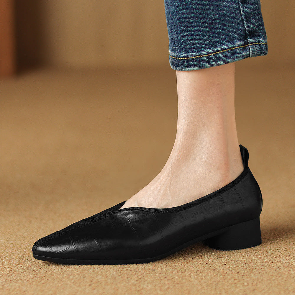 Lacey pumps i ægte læder